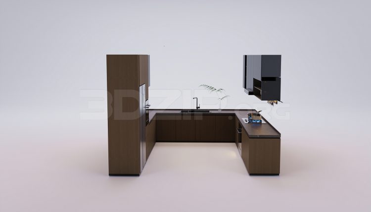 18324. Free 3Ds Max Kitchen Model Download (1)