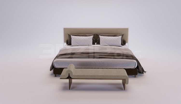 18325. Download Free Bed 3Ds Max Model for Interior Design (1)