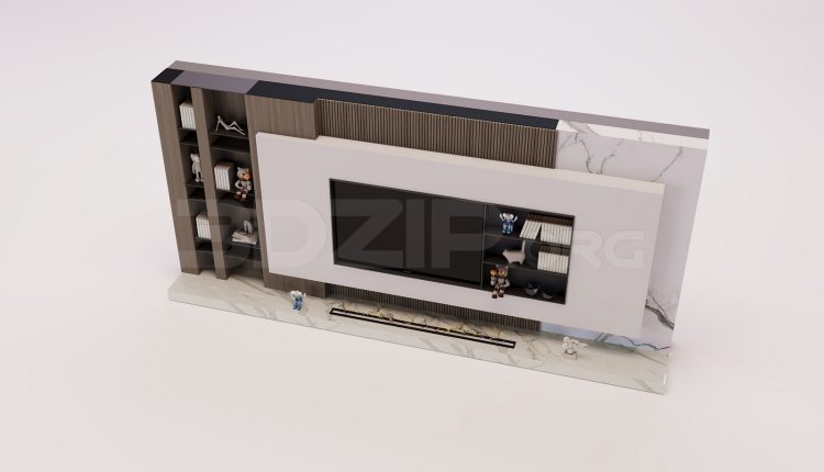 18333. Free 3ds Max Tv Wall 3d Model Download For Interior Design (2)