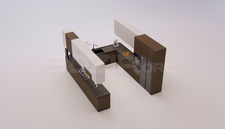 18342. Free 3Ds Max Kitchen Model Download (1)