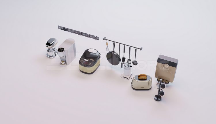 18343. Free 3Ds Max Tableware Kitchen Model Download (1)