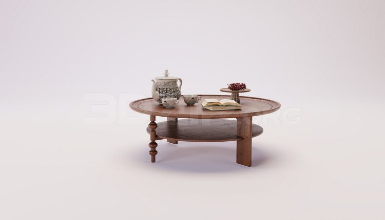 18345. Download Free 3D Tea Table Model for 3Ds Max Interior Design (1)