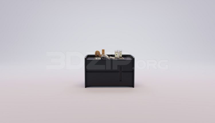 18358. Free 3Ds Max Bedside Table 3D Model Download (1)