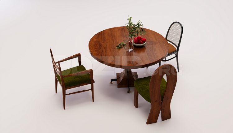18361. Free 3Ds Max Dining Table And Chair Model Download (2)