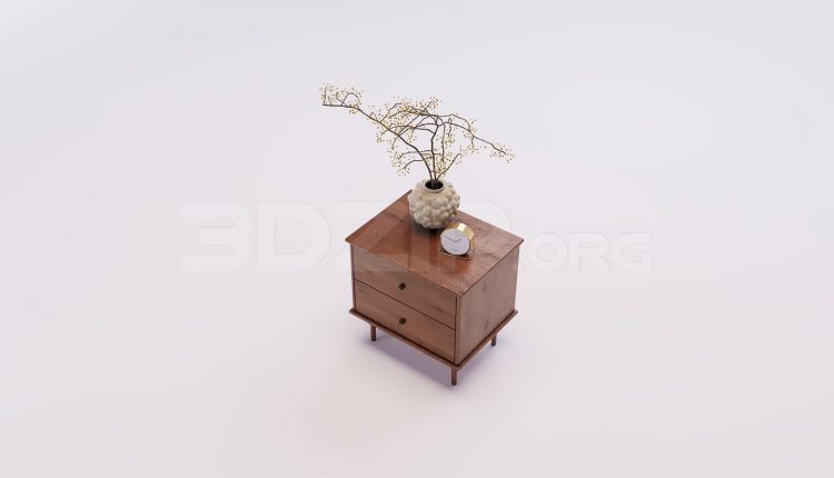 18366. Free 3Ds Max Bed Side Table Model Download (1)