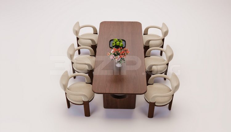 18378. Free 3Ds Max Dining Table and Chair Model (2)