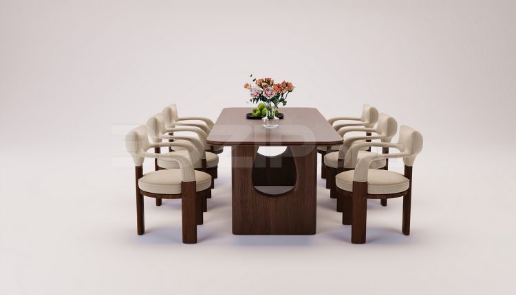 18378. Free 3Ds Max Dining Table and Chair Model (1)