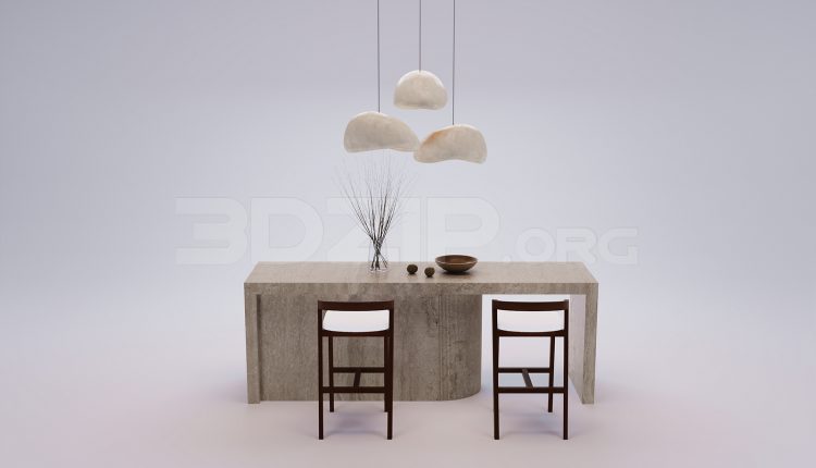18380. Free 3Ds Max Kitchen Island Model Download (1)