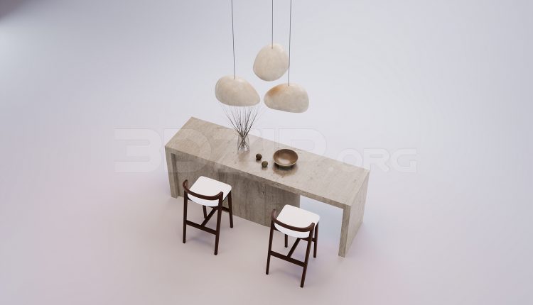 18380. Free 3Ds Max Kitchen Island Model Download (2)