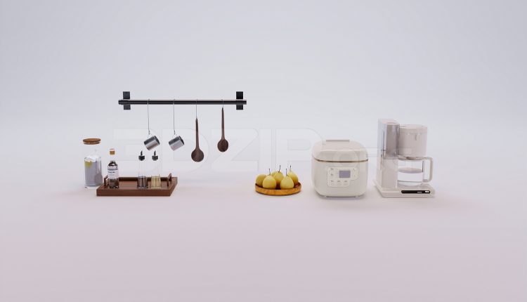 18389. Free 3Ds Max Tableware Kitchen Model Download (1)
