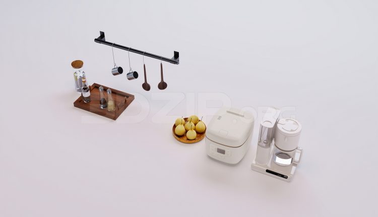 18389. Free 3Ds Max Tableware Kitchen Model Download (2)