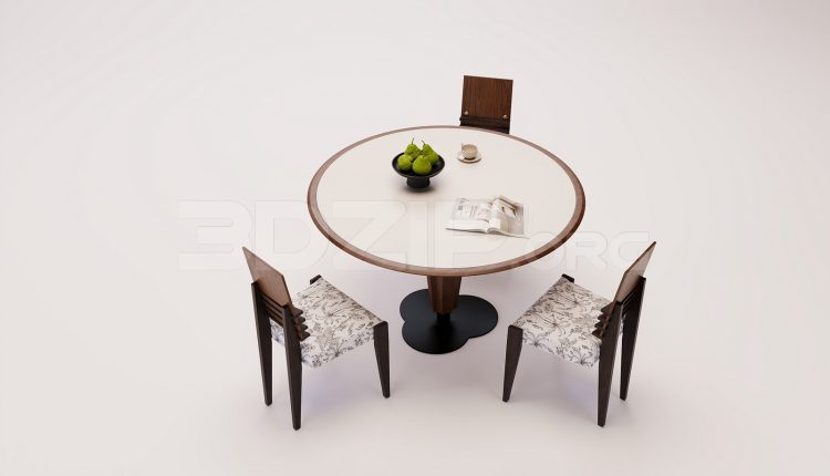 18392. Free 3Ds Max Dining Table and Chair Model (2)