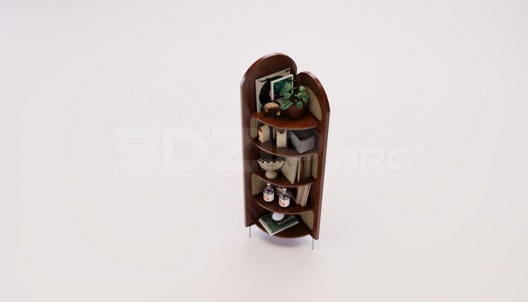 18396. 3Ds Max Bookshelf Model Free Download (2)