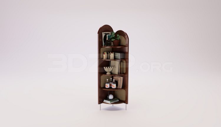 18396. 3Ds Max Bookshelf Model Free Download (1)