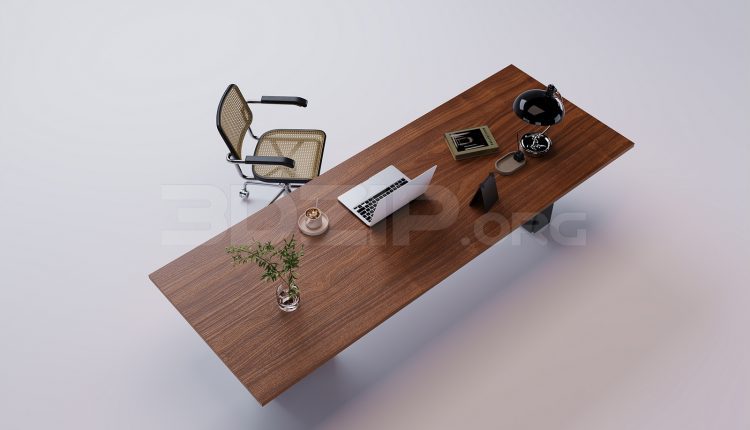 18410. 3Ds Max Work Desk Free 3D Model Download (1)