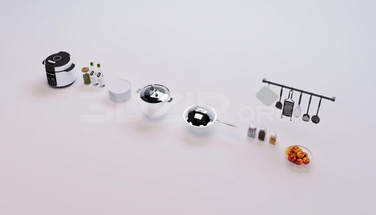 18417. Free 3Ds Max Tableware Kitchen Model Download (2)