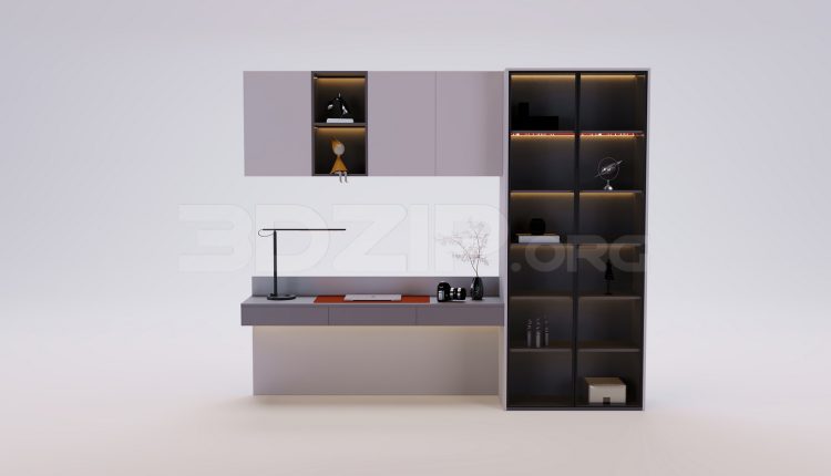 18434. 3Ds Max Decorative Cabinets Free 3D Model Download (1)