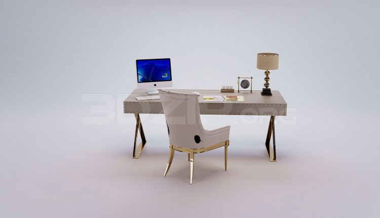 18444. 3Ds Max Work Desk Free 3D Model Download (1)