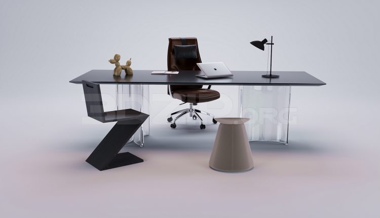 18464. 3Ds Max Work Desk Free 3D Model Download (1)
