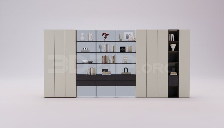 18466. 3Ds Max Decorative Cabinets Free 3D Model Download (1)