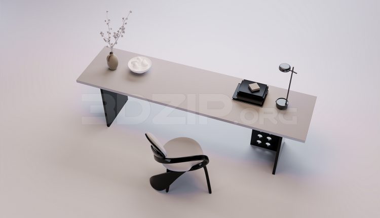 18474. 3Ds Max Work Desk Free 3D Model Download (2)