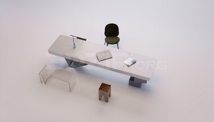 18484. 3Ds Max Work Desk Free 3D Model Download (2)