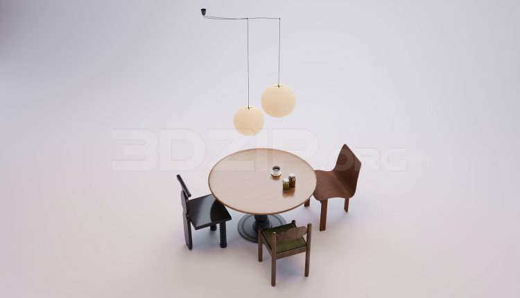 18500. Free 3Ds Max Dining Table And Chair Model Download (2)