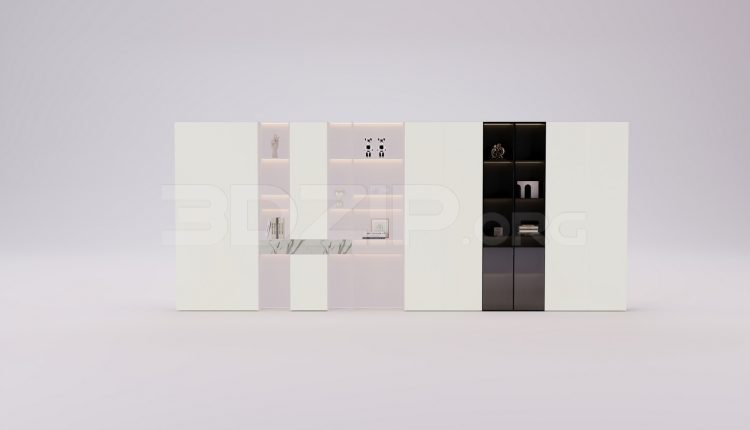 18520. 3Ds Max Decorative Cabinets Free 3D Model Download (1)