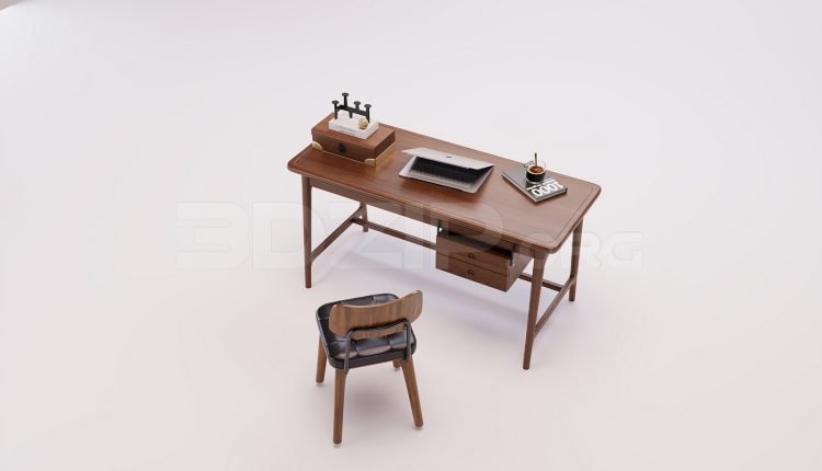 18540. 3Ds Max Work Desk Free 3D Model Download (1)