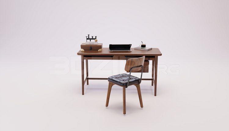 18540. 3Ds Max Work Desk Free 3D Model Download (2)