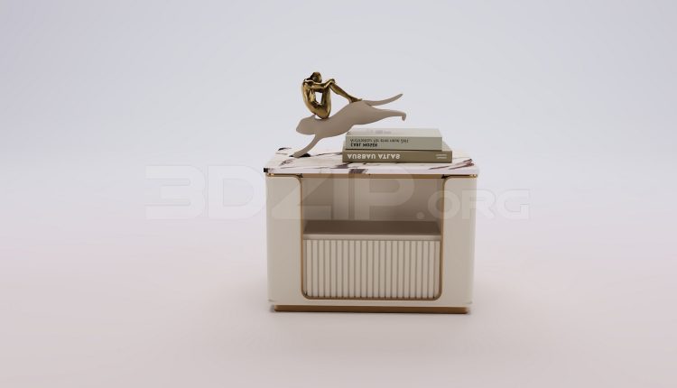 18541. Free 3Ds Max Bedside Table Model Download (1)