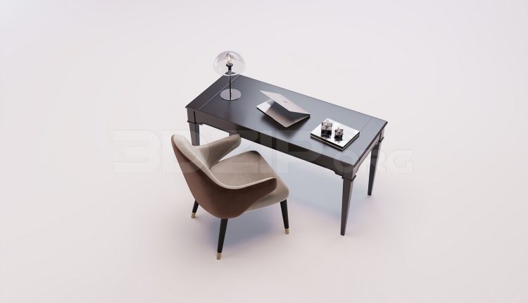 18550. 3Ds Max Work Desk Free 3D Model Download (2)