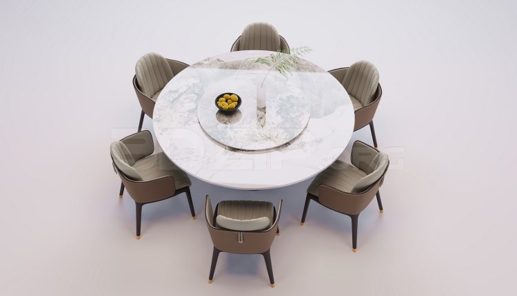 18559. Free 3Ds Max Dining Table And Chair Model Download (1)