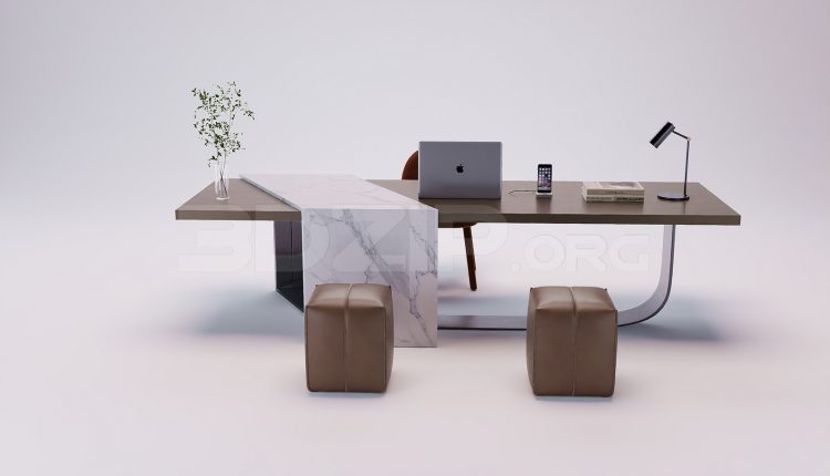 18564. 3Ds Max Work Desk Free 3D Model Download (2)
