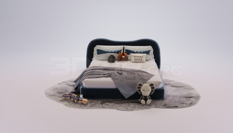 18566. Download Free Bed Model for 3Ds Max (2)