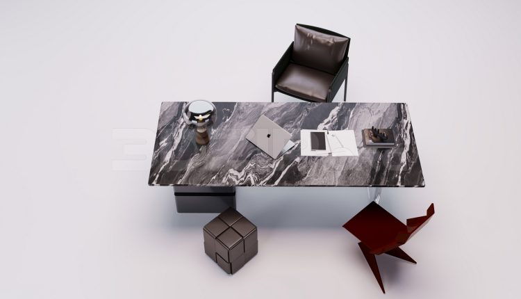 18573. 3Ds Max Work Desk Free 3D Model Download (2)