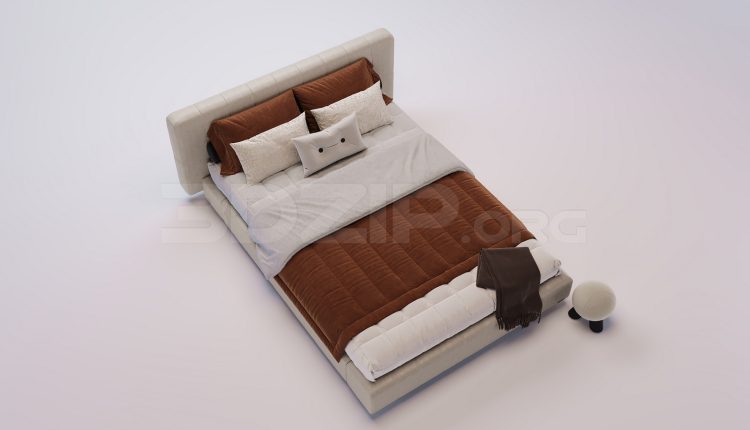 18574. Download Free Bed Model for 3Ds Max (2)