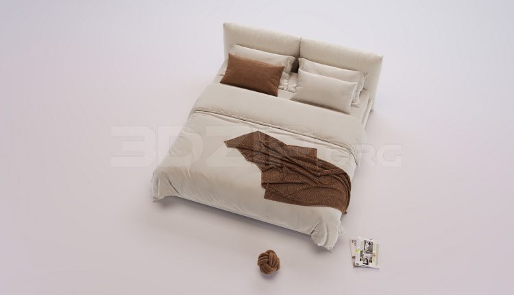 18583. Download Free Bed Model for 3Ds Max (1)