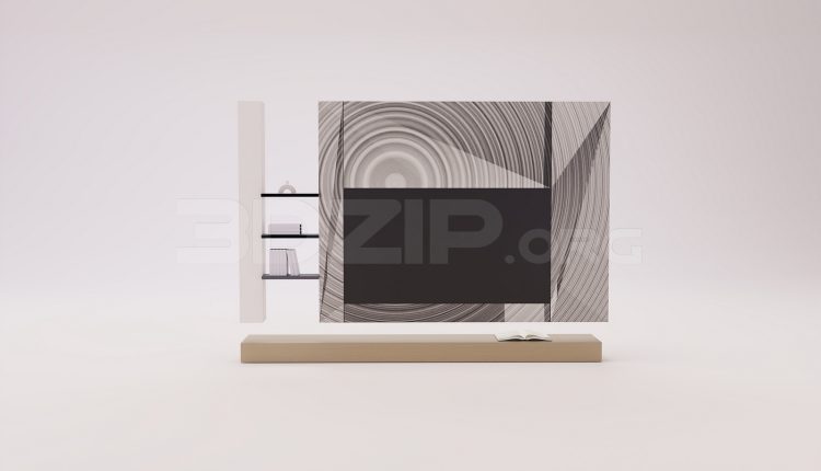 18596. Free TV Wall 3D Model in 3Ds Max (1)