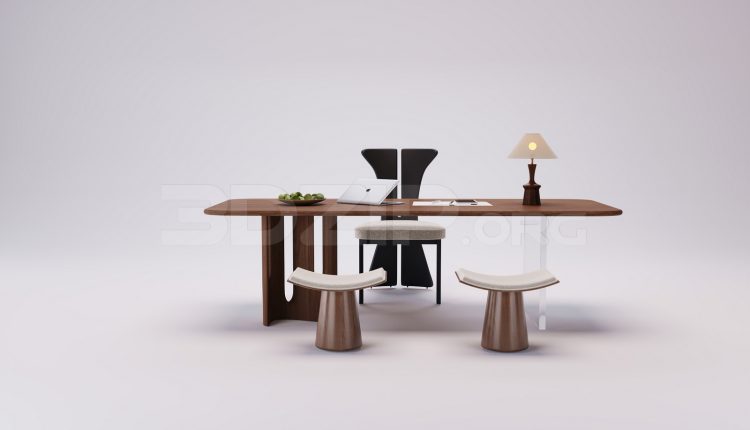 18610. 3Ds Max Work Desk Free 3D Model Download (2)