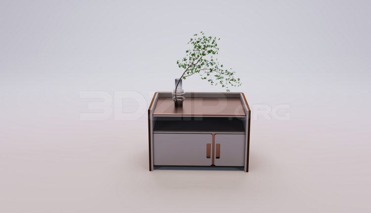 18611. Free 3Ds Max Bedside Table Model Download (1)