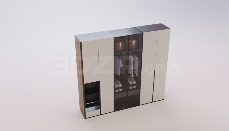 18612. Free 3Ds Max Wardrobe Model Download (1)