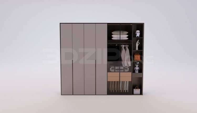 18617. Free 3Ds Max Wardrobe Model Download (2)