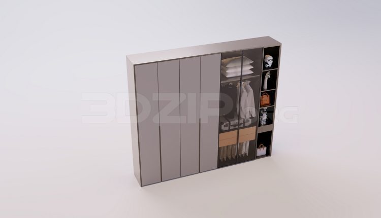 18617. Free 3Ds Max Wardrobe Model Download (1)