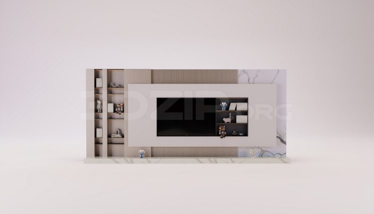 18625. Free TV Wall 3D Model in 3Ds Max (2)