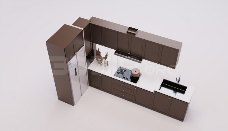 18633. 3Ds Max Kitchen Free 3D Model Download (1)