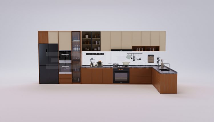 18657. Free 3Ds Max Kitchen Model Download (1)