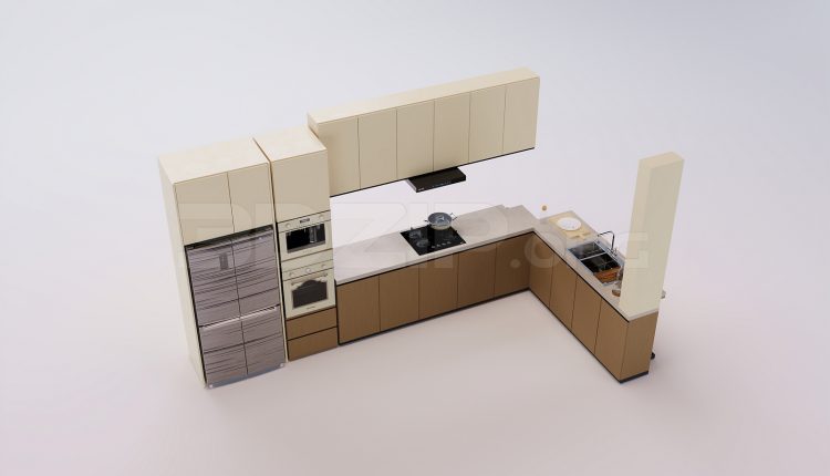 18668. Free 3Ds Max Kitchen Model Download (1)