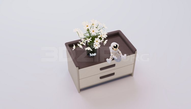 18680. Free 3Ds Max Bedside Table Model Download (1)