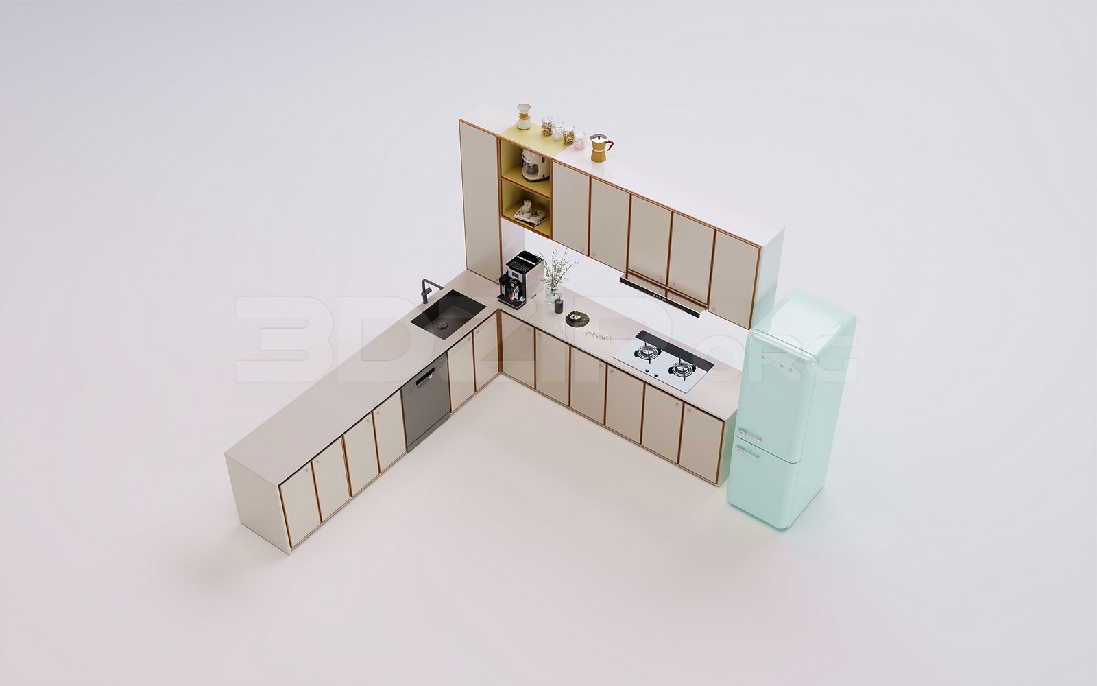 18691. Free 3Ds Max Kitchen Model Download (1)